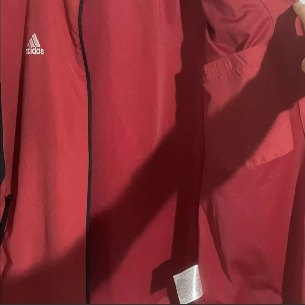 Adidas INDIANA HOOSIERS Climaproof Jacket Mens Small Full Zip Embroidered Red - Picture 6 of 10